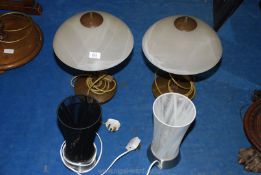 *****A pair of stylish mushroom style table lamps and two others.