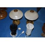 *****A pair of stylish mushroom style table lamps and two others.