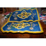 Two colourful "Readicut" rugs 52'' x 26''.