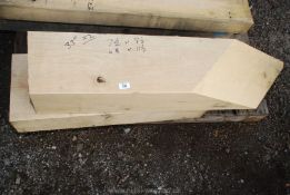 Two lengths of Oak 17 1/2'' x 9 1/2'' and 6 1/2'' x 11 1/2''.