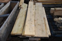 A quantity of Glueland timber 8'' x 1 3/4'' from 47'' to 80'' long.