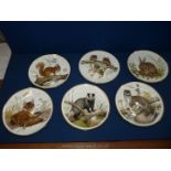 Six Wedgwood British Wildlife plates.