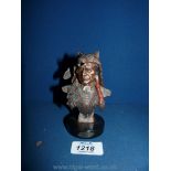 A small metal figure of 'Spirit of the Wolf', 1995 by B. Austin, 4 3/4" tall.