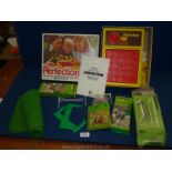 A boxed Deny's Fisher 'Perfection' game complete with contents and a Subbuteo table football game
