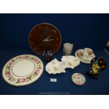 A quantity of china to include a Royal Worcester cake plate, a trio of Aynsley Coronation china,