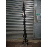 An Arts and Crafts wrought iron standard lamp, 70'' tall (no shade).