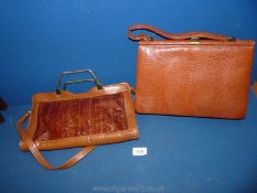 A Jane Shilton brown leather handbag together with another brown handbag.