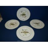 Four Marlborough Old English Ironstone fish plates.