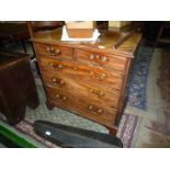 A charming compact Mahogany Chest of Oak construction with three long and two short Drawers,