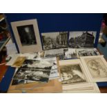 A quantity of prints and photographs including a large old photograph of Cairo and forty-eight