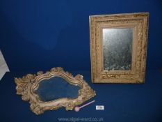 Two ornate plaster framed Mirrors with gilt detail, one chipped.