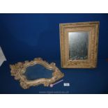 Two ornate plaster framed Mirrors with gilt detail, one chipped.