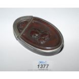 Royalty interest: A rare and fine horn patch or snuff box, c.