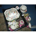 A Regal ware Art Deco teapot, sugar bowl, milk jug, two cups, saucer and plate,