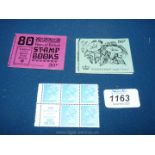 Uk postage stamps: 1971 Feb Booklet (missing 3p panes), dry print phosphor 2 1/2p & 1/2p panes,