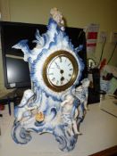 An attractive, probably continental porcelain mantel Clock,