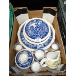 A quantity of Copeland Spode Blue Tower china.