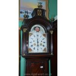 An imposing dark Mahogany cased Long-case Clock with a painted face "Wm.