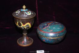 A Japanese cloisonne covered Goblet, first half of the 20th century,