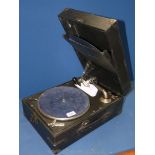 A 1940's Gramophone/Linguaphone in black case.
