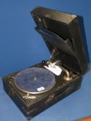 A 1940's Gramophone/Linguaphone in black case.