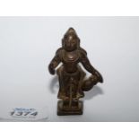 A fine Indian post Vijayanagar miniature bronze figure of the goddess Parvati,