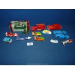 A small quantity of die cast cars including V.W, Bluebird by Corgi, Matchbox etc.