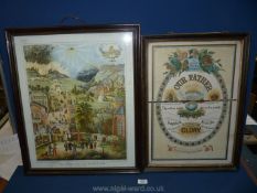 Two early 20th c. religious Prints in oak frames.