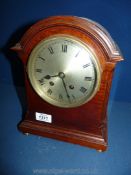 A Mahogany cased Bracket Clock with two train movement by Astral of Coventry, striking on a gong,