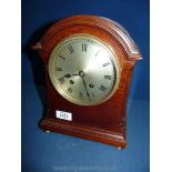 A Mahogany cased Bracket Clock with two train movement by Astral of Coventry, striking on a gong,