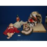 A quantity of dolls including Flamenco dancer on stand, fabric Asian doll, baby doll,