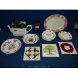 A small quantity of plates to include a Limoges two-handled dish, two oriental dishes,