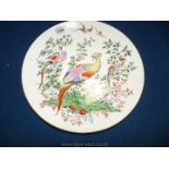 A Royal Worcester 'Fabulous Birds' plate, 10 3/4" diameter.