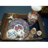 A quantity of china including a Fosters gurgle jug, Studio Szeiler donkey,