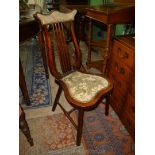 A lyre-backed satinwood framed Side Chair,