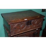 A good, nicely carved Bible Box decorated with arches and foliage design