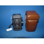 A Seagull Twin Lens Reflex Camera with original case