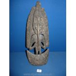 A Kanganaman village, Sepik river, New Guinea tribal wood carving,