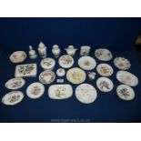 A quantity of trinket pots, pin dishes, bell and bud vases by Wedgwood, Royal Worcester, Prinknash,