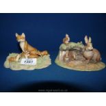 A Border Fine Arts Fox Family and Rabbit Family.