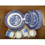 A quantity of Washington Old Willow including six 7" plates, six 9" plates, four soup bowls,