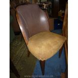 An extremely comfortable Art Deco suede and leatherette upholstered Burr Walnut cloud backed Dining