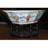 A 19th c. Chinese famille rose bat shaped Bowl