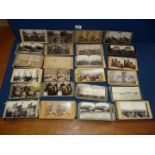 A box of circa 1900 stereoscopic view cards.