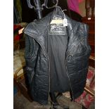 A Vintage Black Leather Gilet by Two Stoned, size S - As new.