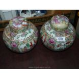 Two oriental Ginger Jars with lids,