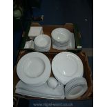 A quantity of Sainsbury's dinner service including twelve dinner plates, eight large soup bowls,