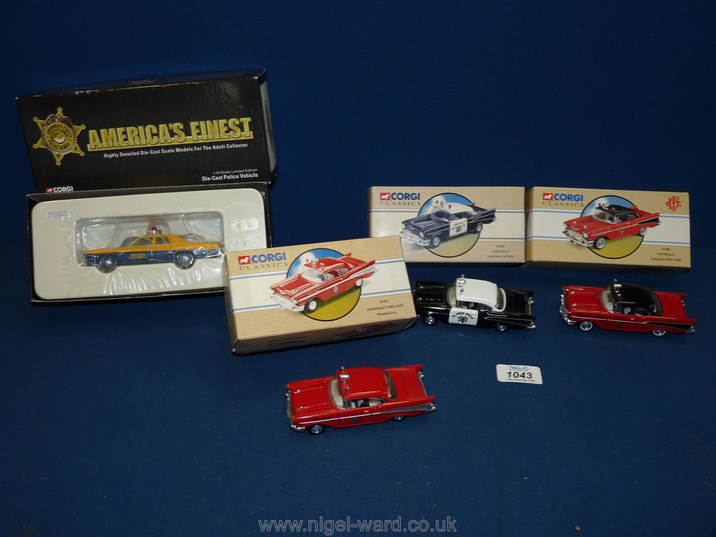 Four Corgi American Emergency vehicles with certificates, boxed.