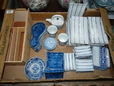 A quantity of Chinese/sushi dishes, various sizes, gourd shaped dishes, miniature saki teapot,