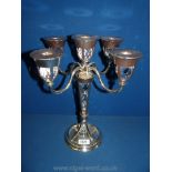 A Wedgwood four branch candelabra with centre piece, 14'' tall.